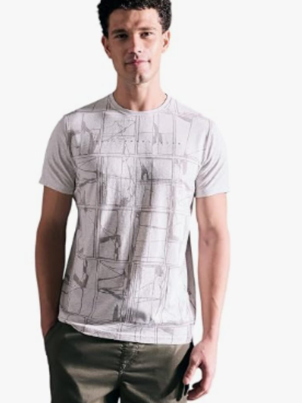 Pepe Jeans Tee Mens Size XL Slim Fit Geometric Print T-shirt (42"chest) NWOT